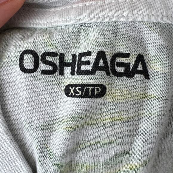 Osheaga White Green Top FESTIVAL Tropical Leaf Graphic Crew Neck Classic Size XS - Picture 8 of 10